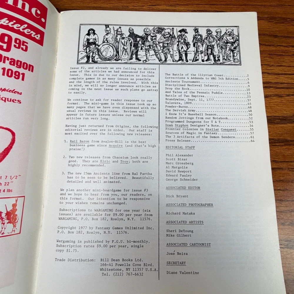 Wargaming Magazine No 2, 1977 Fantasy Games Unlimited Blue Vintage Simulation